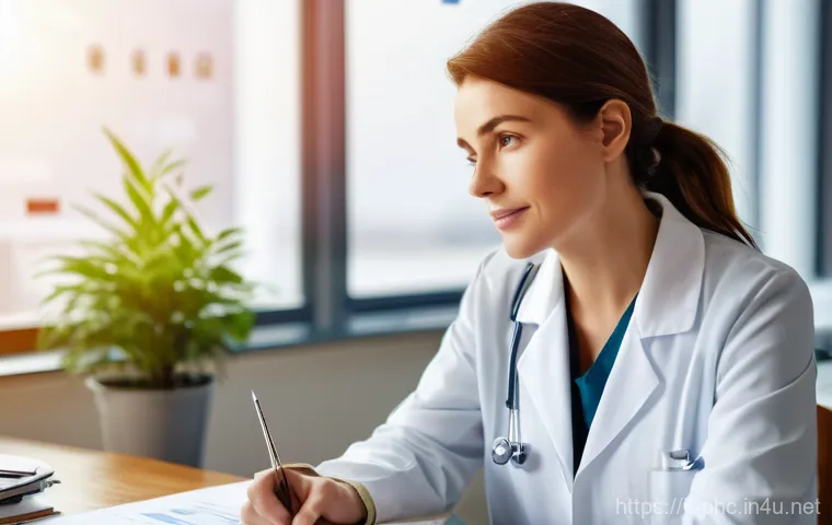 보건소에서 가능한 알레르기 진단 - **Prompt 1: The Trusting Consultation**
    A bright, well-lit scene inside a modern and inviting It...