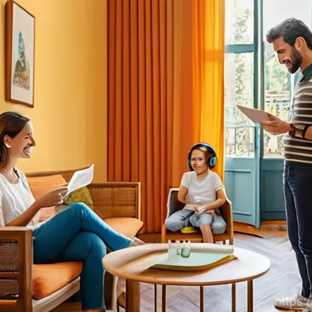 보건소에서 제공하는 가족건강 상담 - **Prompt 1: A Welcoming Italian Family Counseling Center**
    A bright, modern, and inviting recept...