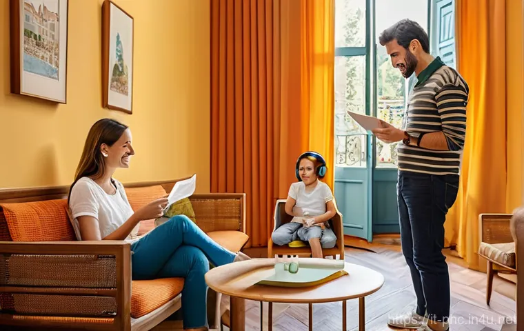 보건소에서 제공하는 가족건강 상담 - **Prompt 1: A Welcoming Italian Family Counseling Center**
    A bright, modern, and inviting recept...