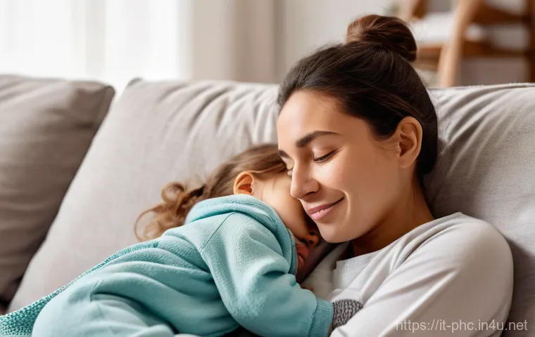 보건소에서의 어린이 예방접종 후기 - **Preparation and Comfort at the Clinic:** "A tender moment inside a bright, modern Italian pediatri...