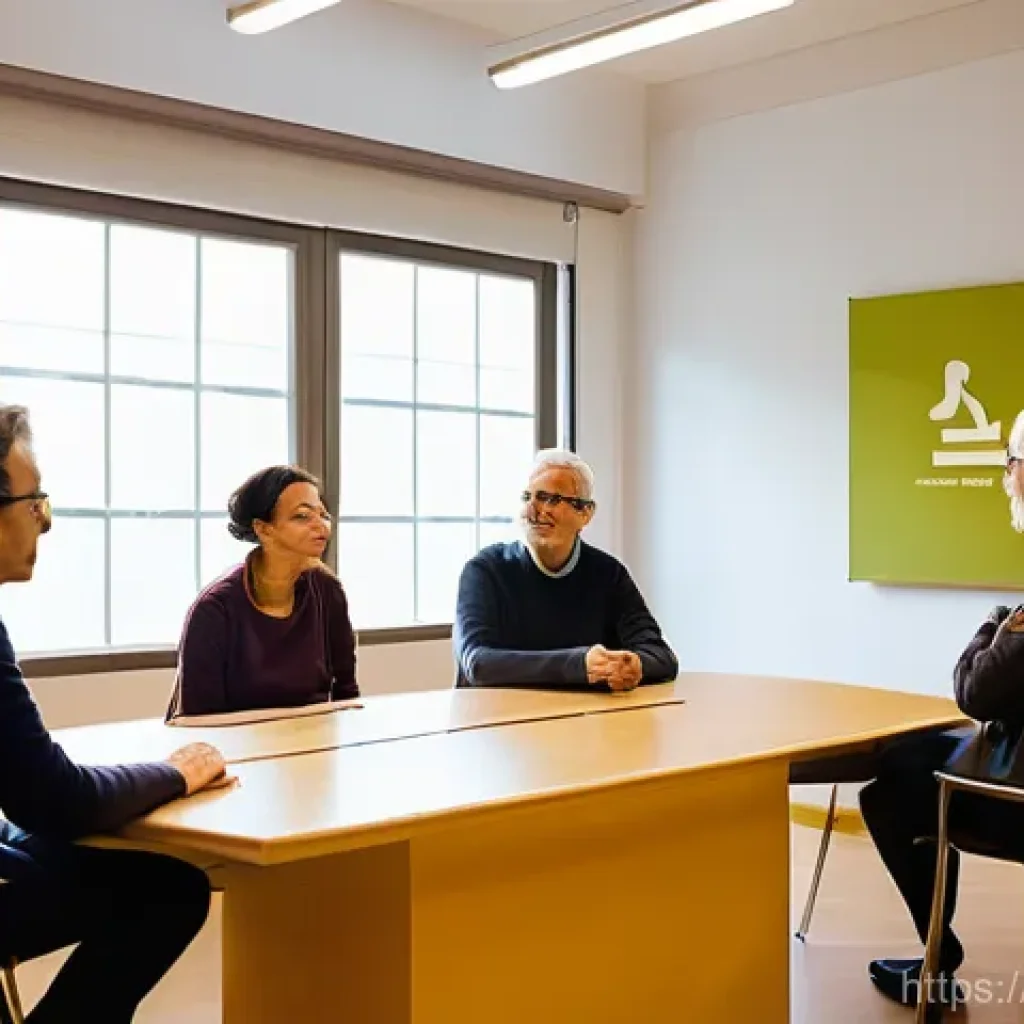 보건소에서의 흡연 상담 서비스 - **Image Prompt 1: "The Supportive Group Journey at an ASL Anti-Smoking Center"**
    A bright, invit...