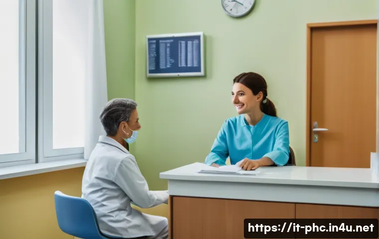 보건소 치과 치료 가능 여부 - **Prompt:** A clean, brightly lit waiting room in an Italian public dental clinic (ASL). Several Ita...