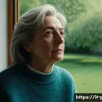 보건소에서의 알레르기 예방접종 후기 - **Prompt: "A middle-aged Italian woman is indoors, looking out through a slightly blurred window at ...