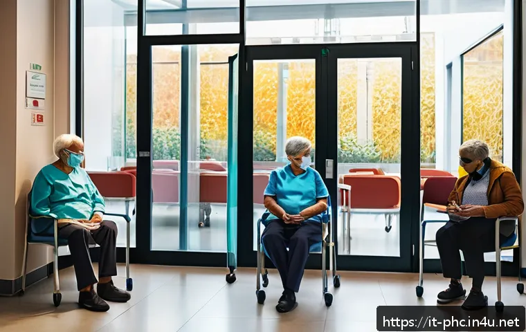 보건소에서의 독감 예방접종 예약 방법 - A modern Italian vaccination center interior with clear signage in Italian, showing a diverse group ...