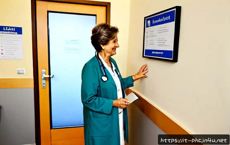 Home 17 보건소 치매검진 과정 - Photorealistic Italian public health clinic reception, an older Italian woman with her adult daughte...